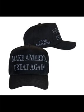 MAKE AMERICAN 🇺🇸 GREAT AGAIN EMBROIDERED HAT SIZE: OSFM “NEVER SURRENDER”